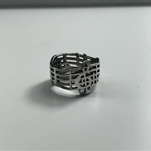 Retired James Avery‎ Amazing Grace Band Ring Music Notes Sterling Silver SZ 6